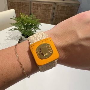Tory Burch Woven Turn Lock Bracelet
